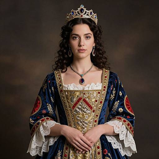 Elegant Woman in Royal Blue Dress