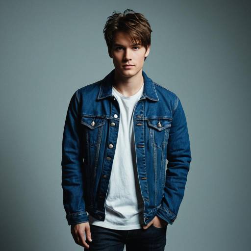 Young man in denim jacket and white shirt