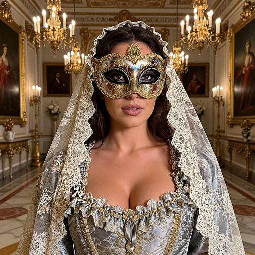 Venetian Masquerade Glamour Portrait