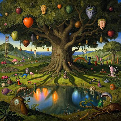 Surreal Bug's-Eye View Under Giant Tree