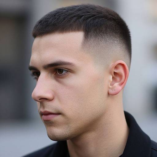 Close-Up Portrait of Fit Man with Low Fade