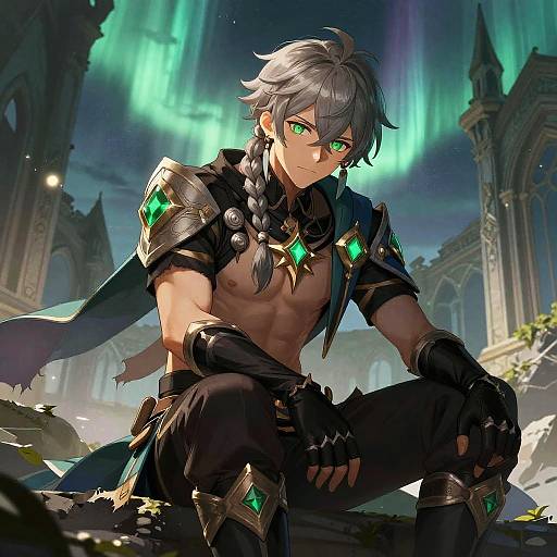 Aether from Genshin Impact in Fantasy Ruins