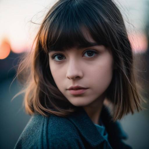 Twilight Portrait of a Curious Girl