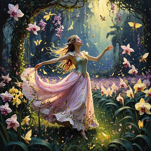 Elven Princess Dancing in Twilight Meadow Elven Princess Dancing in Twilight Meadow