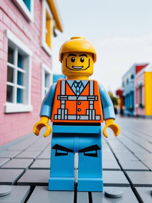 Lego Construction Worker Minifigure