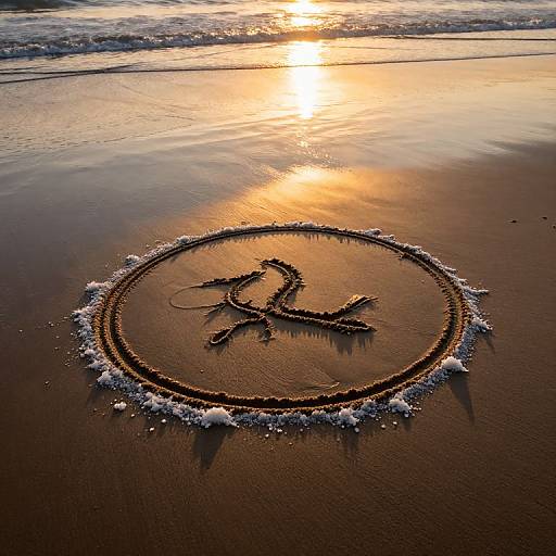 Sunset Salt Patterns on Wet Sand