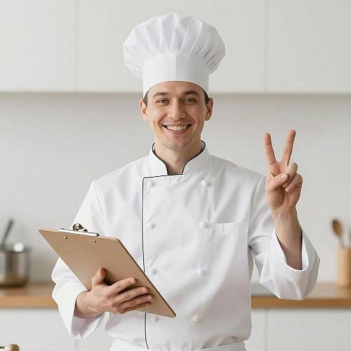 Cheerful Chef Portrait on White Background
