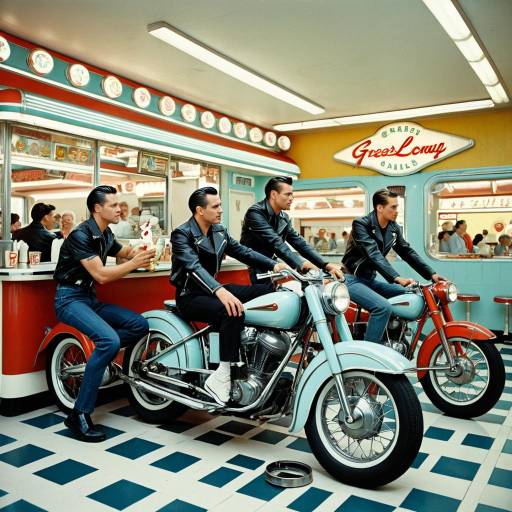 Retro Futuristic Biker Gang at Ice Cream