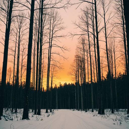 Winter Forest Sunset Path Winter Forest Sunset Path
