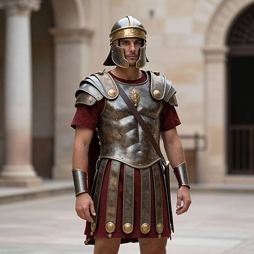 Roman Soldier in Courtyard Costume