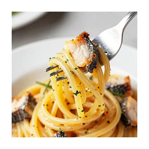 Creamy Fish Pasta Close-Up