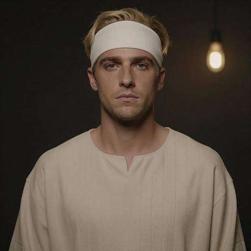 Intense Portrait of a Blonde Man