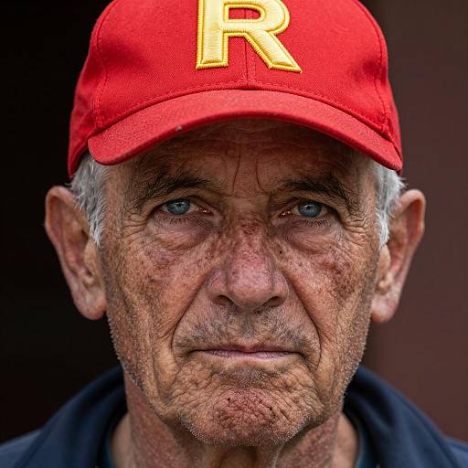Elderly Man in Red Cap Portrait