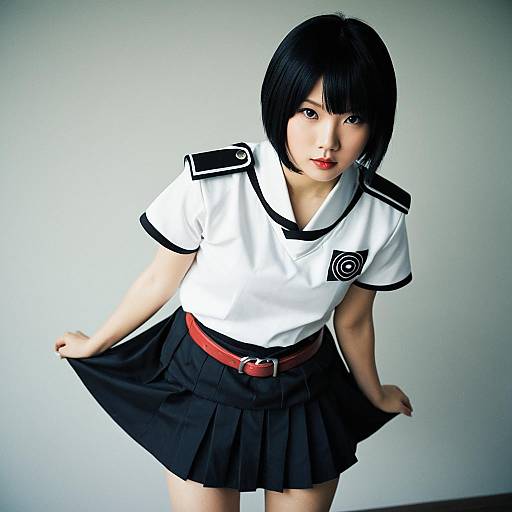 Female Gojo Satoru Cosplay in Black and White Outfit