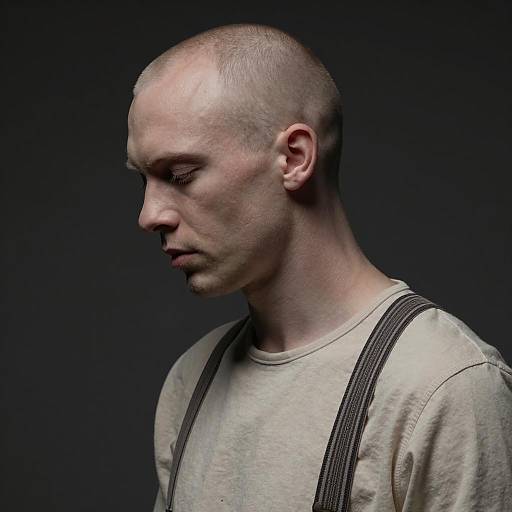 Profile of a Somber Man in Shadows