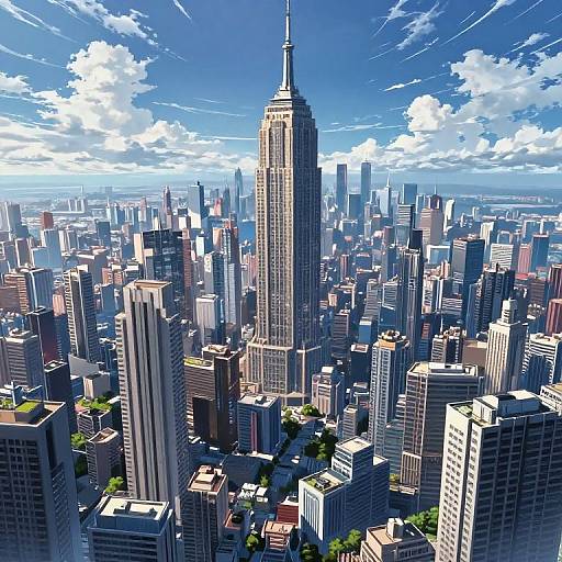 Futuristic Cyberpunk Anime Cityscape