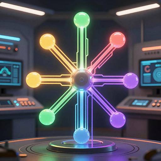 Futuristic AI Image Generation Schematic