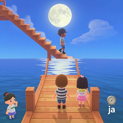 Whimsical Skyward Stairs Painting