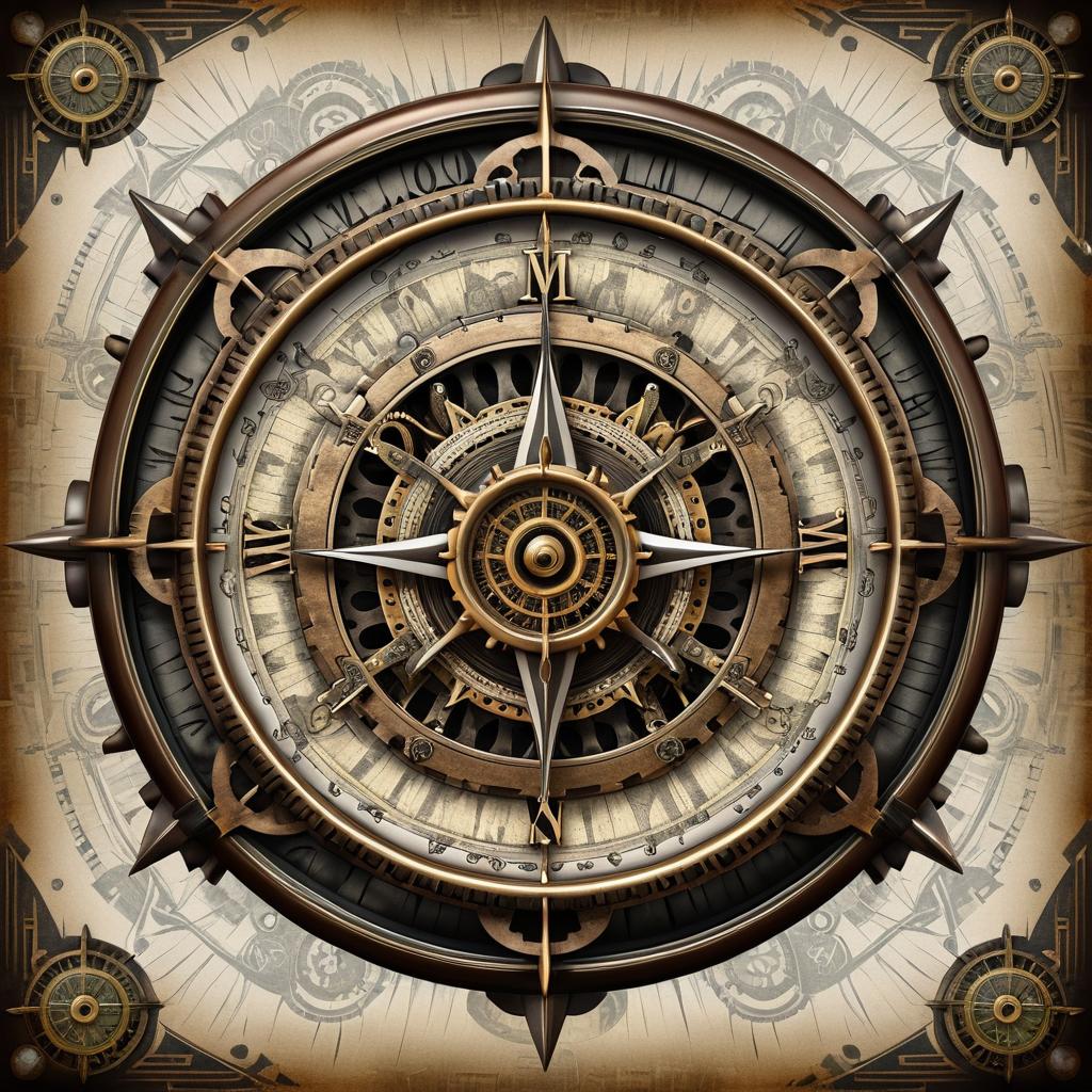 Steampunk Vintage Compass Adventure Illustration