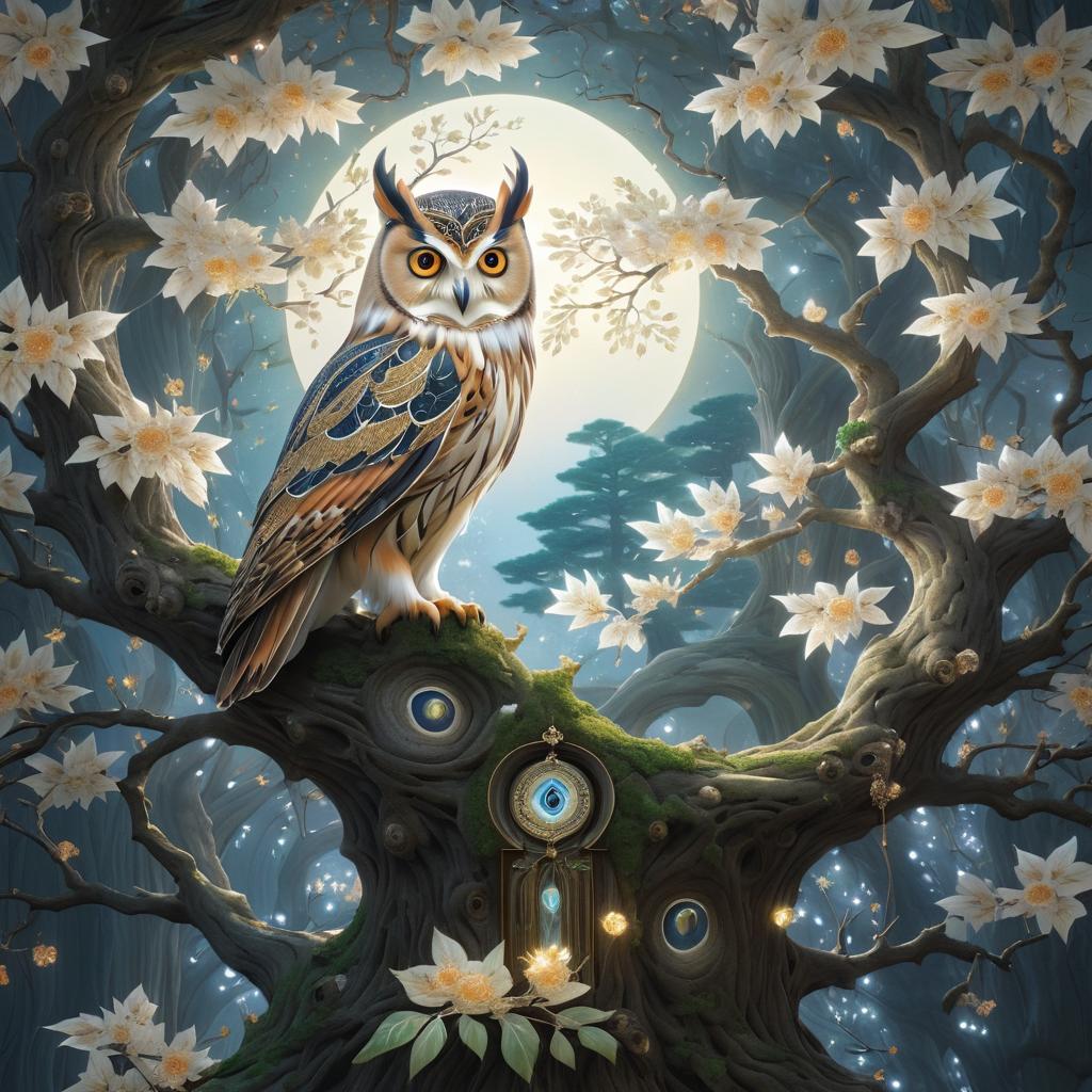 Detailed Concept Art of a Wise Owl