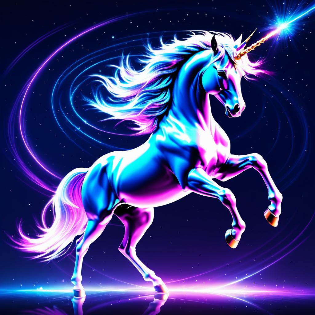 Cinematic Fantasy Unicorn with Energy Glow