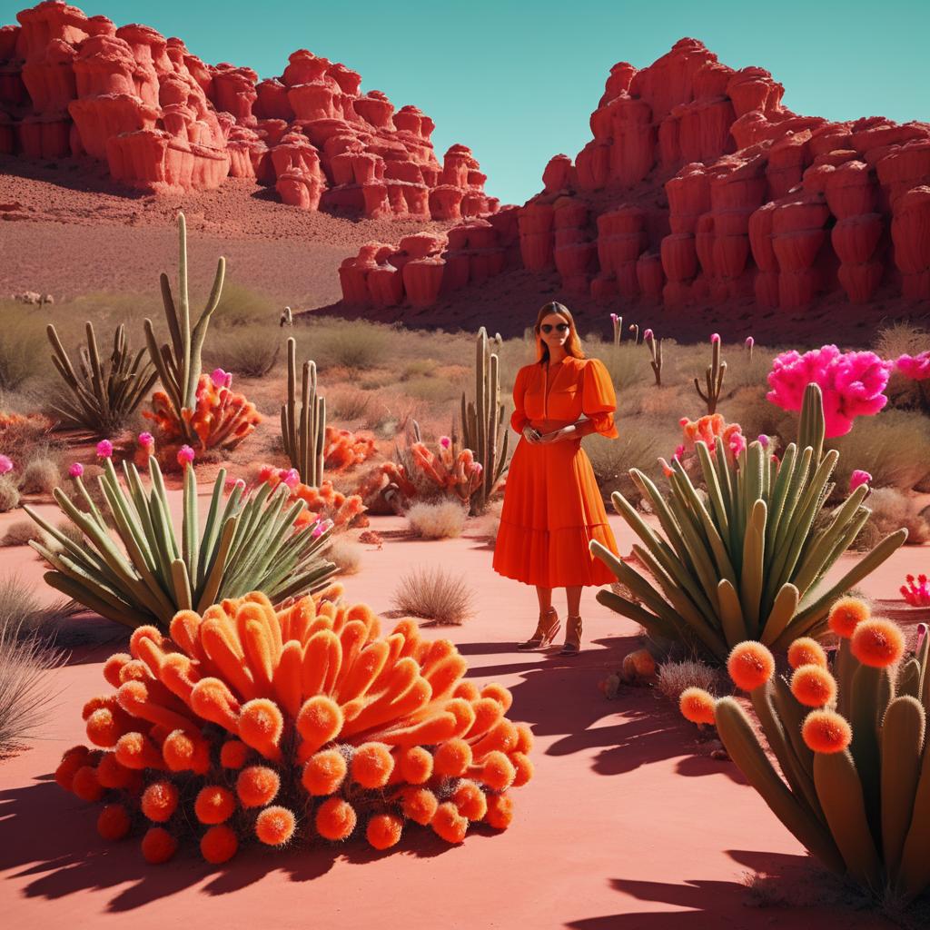 Bold Desert Blooms in Neon Aesthetic