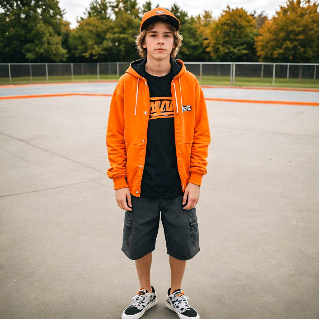 Teenage Skater in Orange Shoes