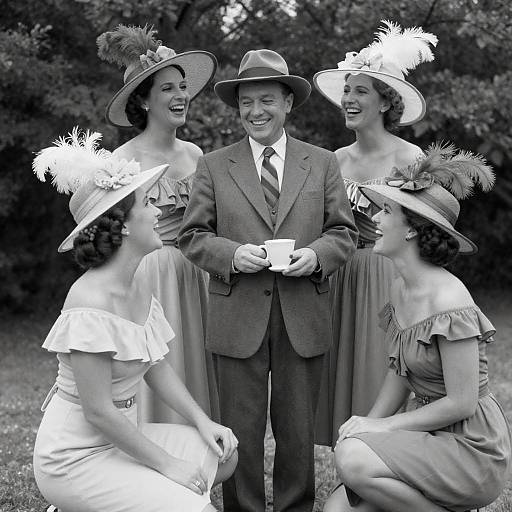 Vintage Smiles: A Classic Outdoor Gathering