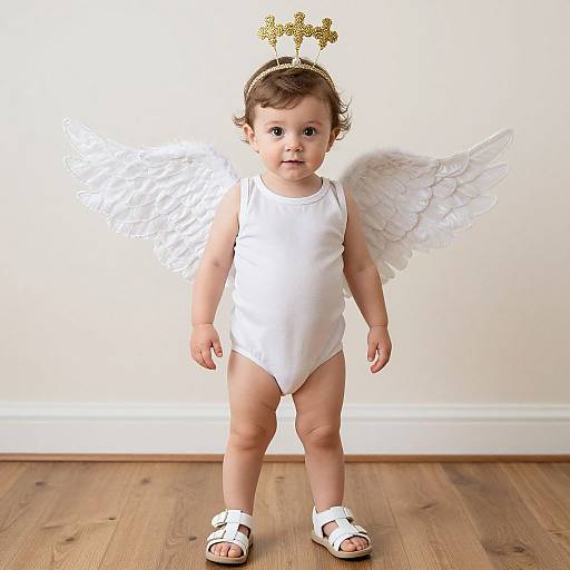 Realistic Infant Cupid with Wings