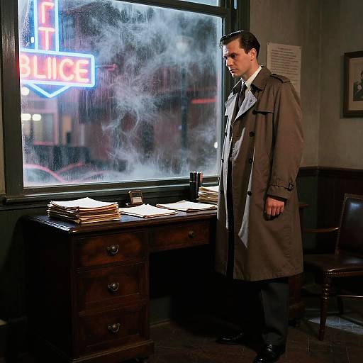 Film Noir Detective Office Scene