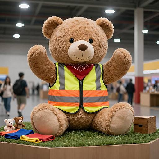 Teddy Bear in a Warehouse Setting