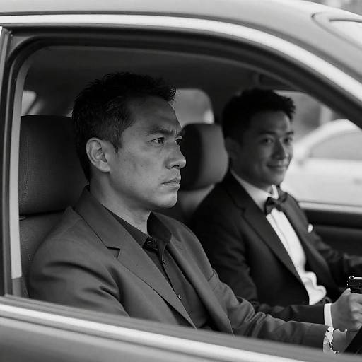 Intense Black and White Car Portrait