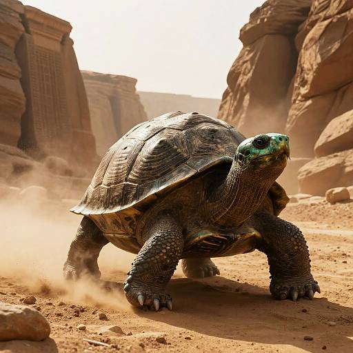 Enormous Bronze Tortoise in Canyon