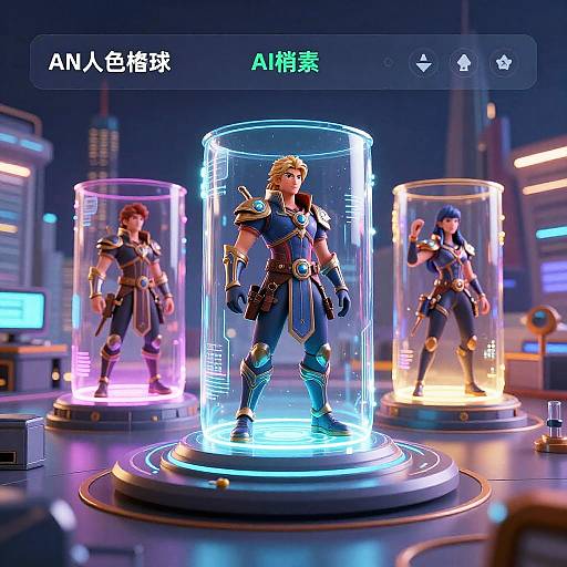 Futuristic AI Character Generator UI