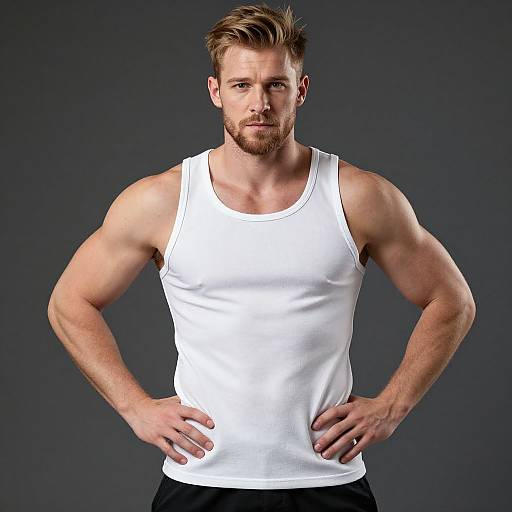Realistic Muscular Man in Gymwear
