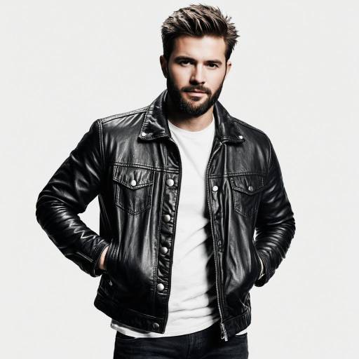 Man in Black Leather Jacket and White Shirt