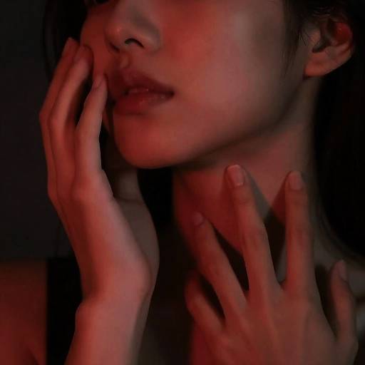 Intense Portrait with Dramatic Red Lighting