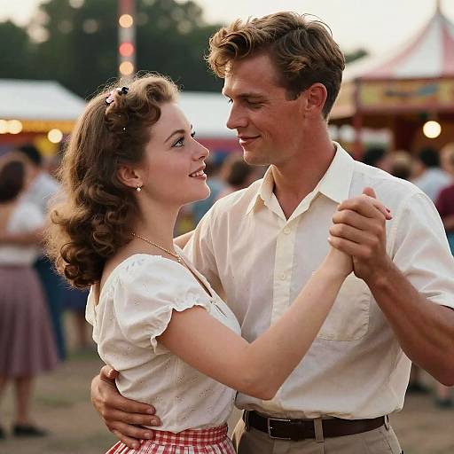 1950s Couple Dancing at Summer Fair