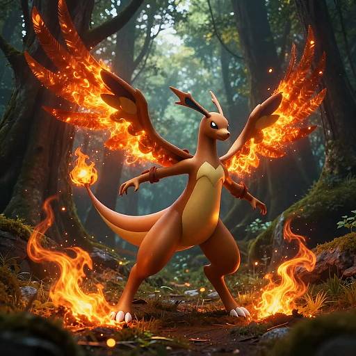 Mystical Female Blaziken in Forest