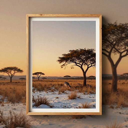 Golden Hour Winter Savanna Poster