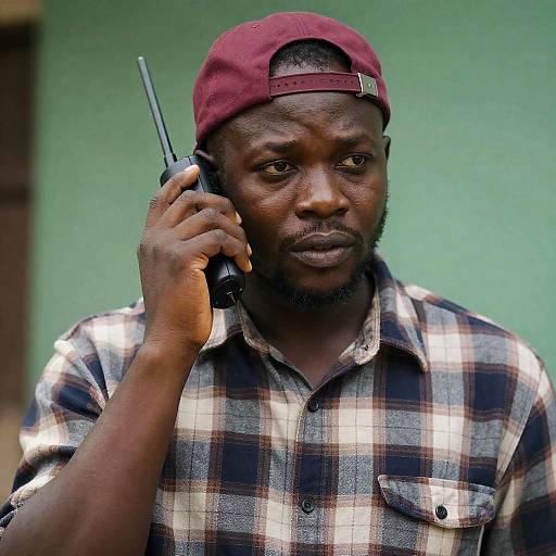 Man Using Handheld Radio