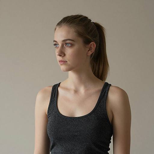 Portrait of Young Woman with Ponytail