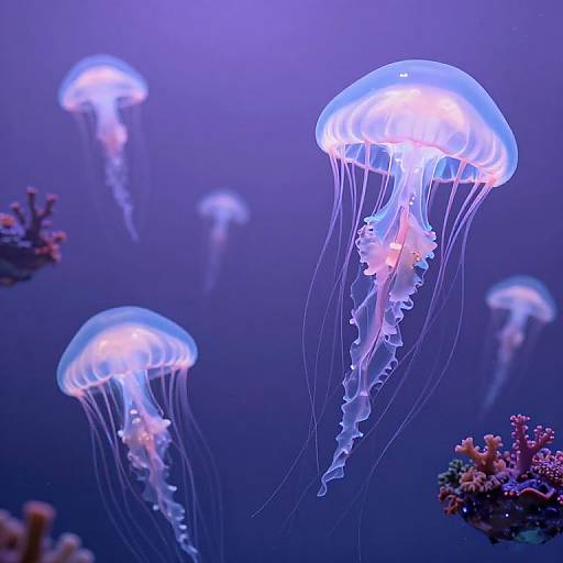 Ethereal Jellyfish in Violet Mist