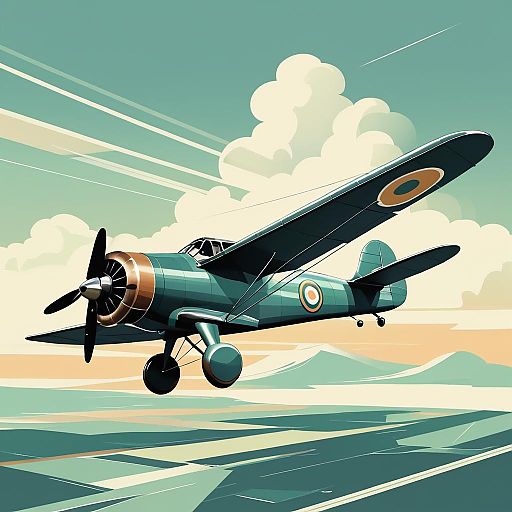 Vintage Airplane Retro Painting Illustration Vintage Airplane Retro Painting Illustration