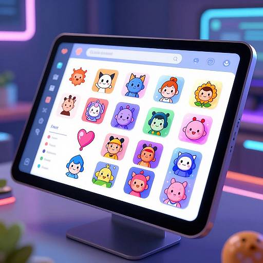 Futuristic AI Sticker Generator Interface