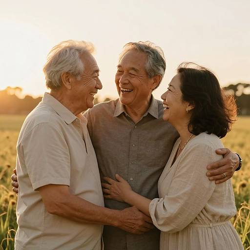Three Generations Embracing Warmth