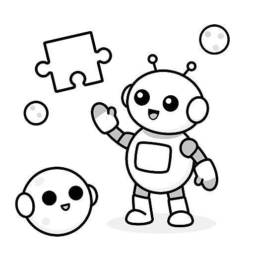 Space Robot Buddy Coloring Adventure