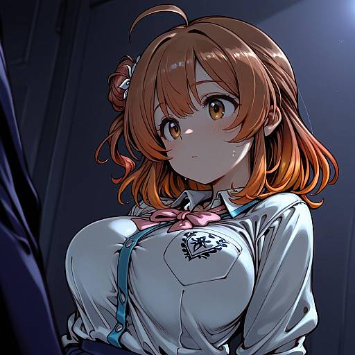 Illustration of Hanami ume, gakuen idolmaster in the style of Doppel (bonnypir)