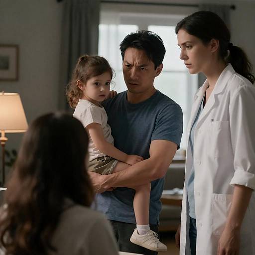 Intimate Family Portrait in Dim Light