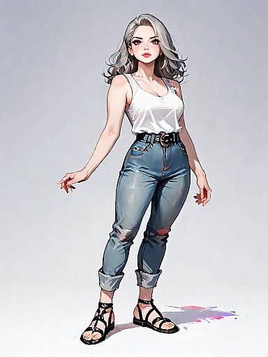 Stylish Woman in Casual Chic Outfit